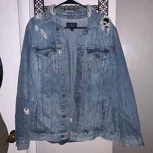 Lucky brand distressed denim jacket